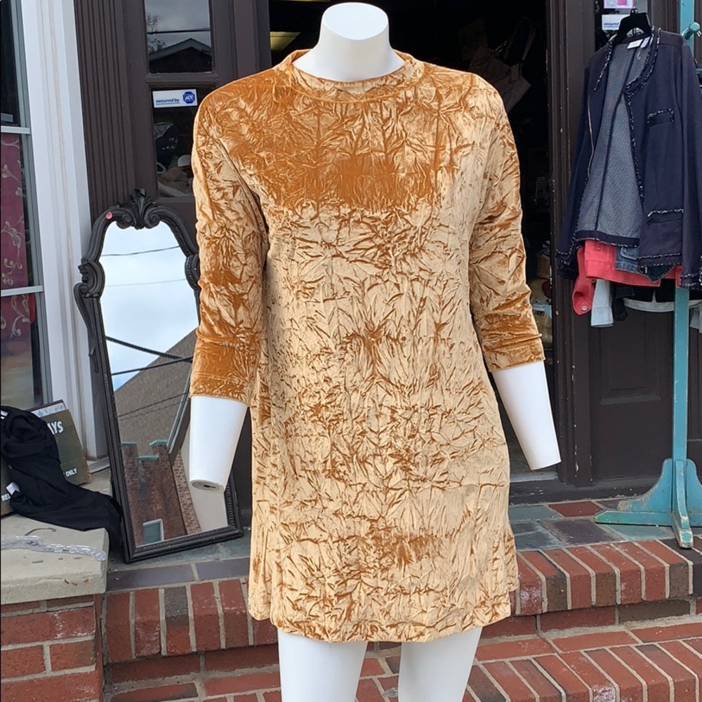 Gold velvet dress